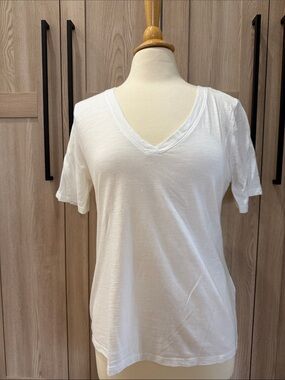 Banana Republic White Malibu Tee - Slub Cotton-Modal